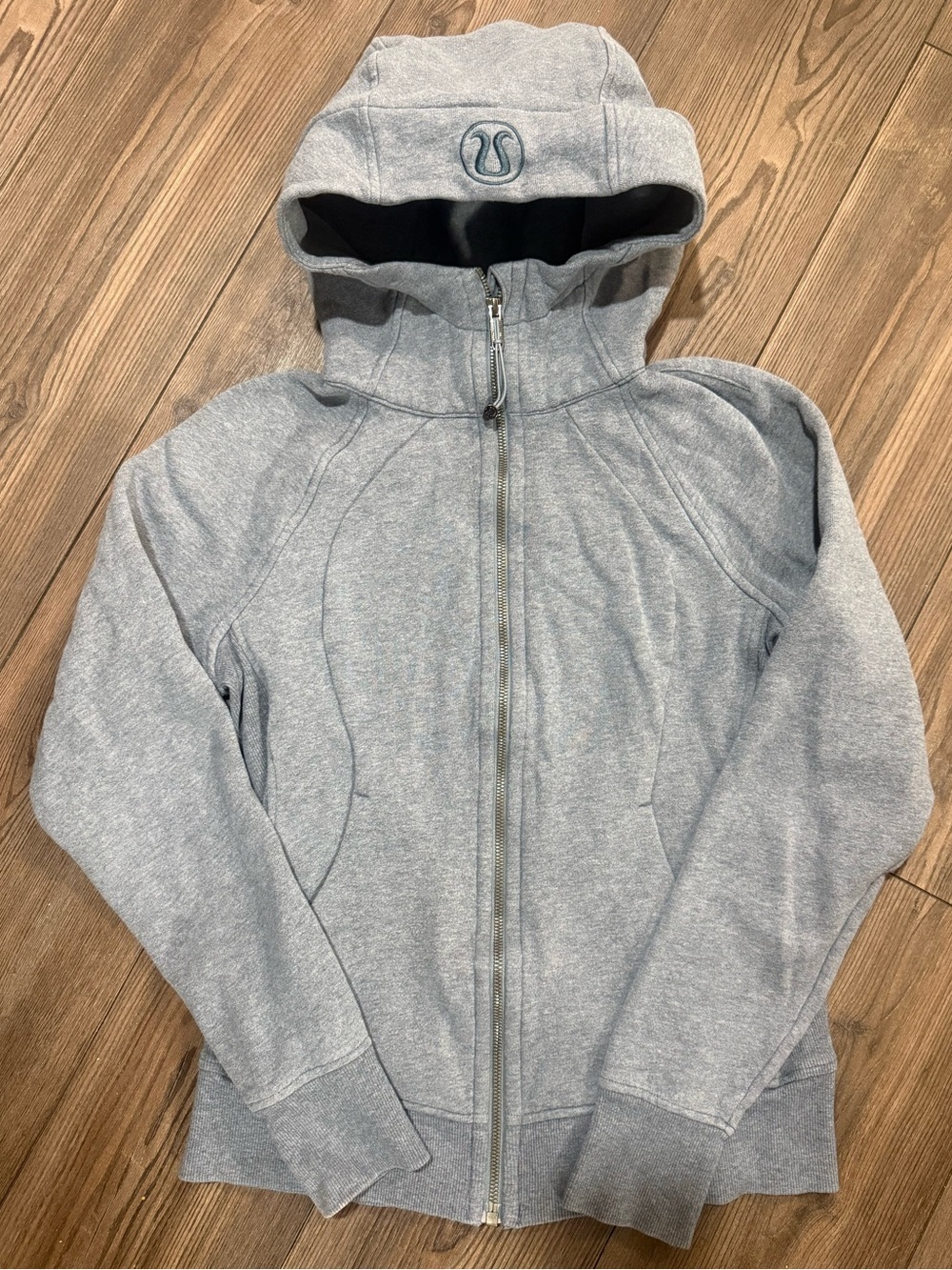 Lululemon Scuba Hoodie Heather Slate Blue Gray Full Zip Jacket Womens 6
